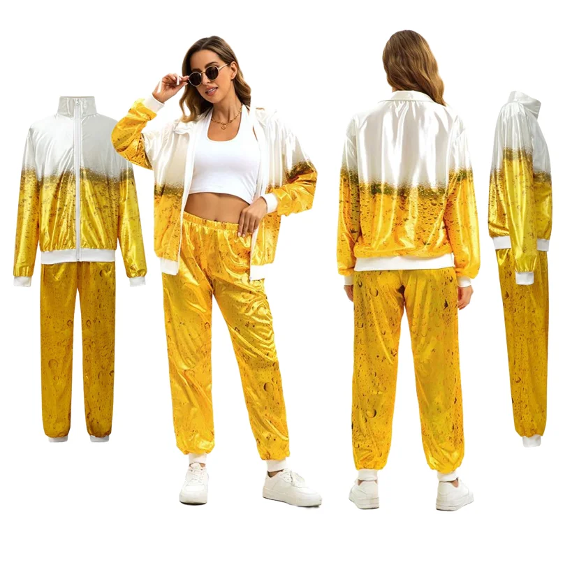 Women Men's Oktoberfest Suit Costume Bavarian Beer Suit Role Play Print Yellow Sportswear Beer Party Adult Costumes Tracksuit
Women Men's Oktoberfest Suit Costume Bavarian Beer Suit Role Play Print Yellow Sportswear Beer Party Adult Costumes Tracksuit