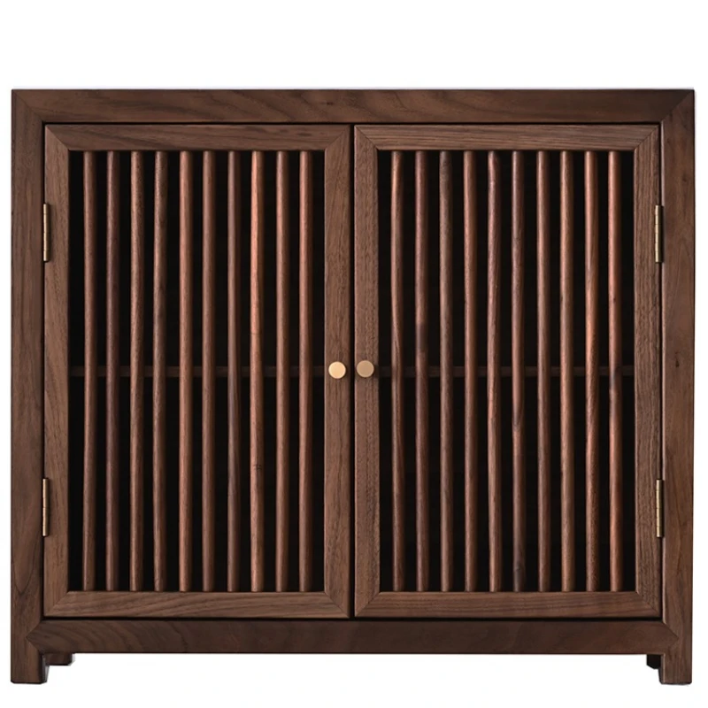 Mufang black walnut hollow double door tea cabinet, tea space solid wood Chinese retro storage cabinet
Mufang black walnut hollow double door tea cabinet, tea space solid wood Chinese retro storage cabinet