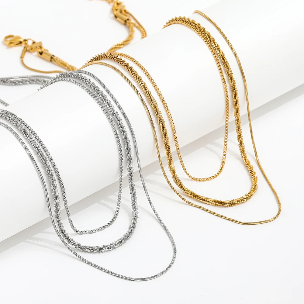 Joolim Jewelry Wholesale Tarnish Free Fashion Versatile Basic Three Layers Clavicle Chain Stainless Steel Necklace For Women
Joolim Jewelry Wholesale Tarnish Free Fashion Versatile Basic Three Layers Clavicle Chain Stainless Steel Necklace For Women