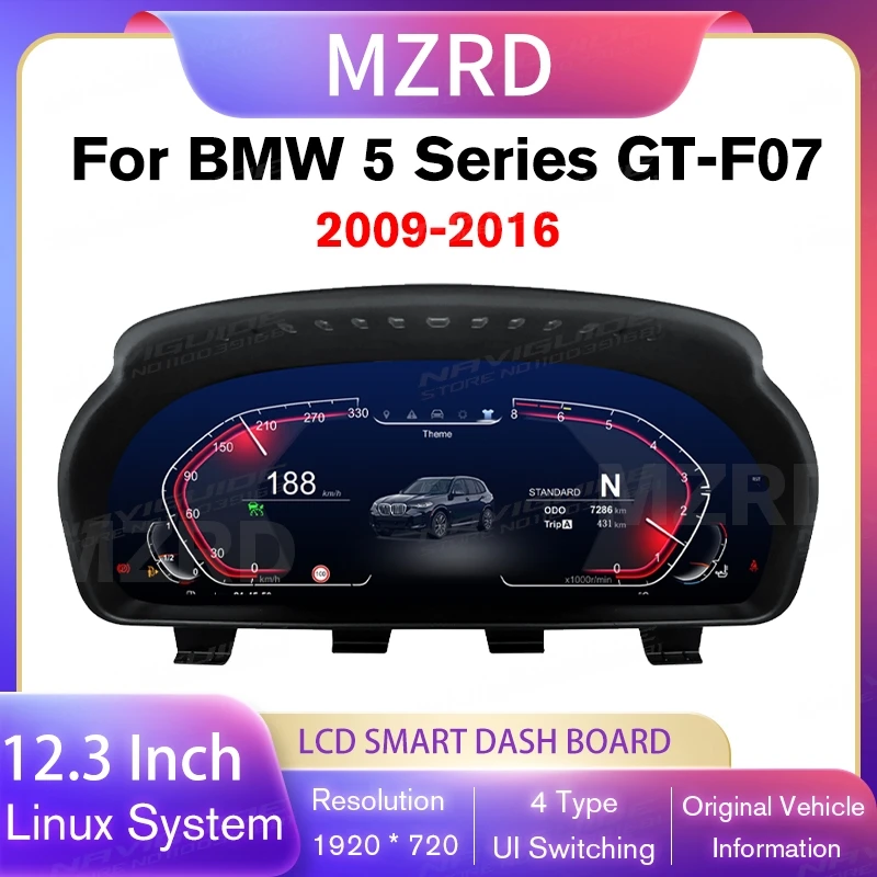 COREYES 12.3'' Digital Instrument Cluster for BMW 5 Series GT-F07 2009-2016 CIC/NBT Linux System Speedometer Car Dashboard
COREYES 12.3'' Digital Instrument Cluster for BMW 5 Series GT-F07 2009-2016 CIC/NBT Linux System Speedometer Car Dashboard