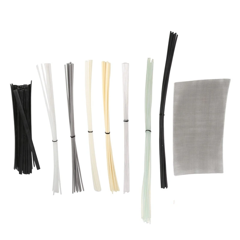 75 Piece Plastic Welding Rods With Reinforcing Stainless Steel Mesh Kit 7 Types Plastic Welding Rods
75 Piece Plastic Welding Rods With Reinforcing Stainless Steel Mesh Kit 7 Types Plastic Welding Rods
