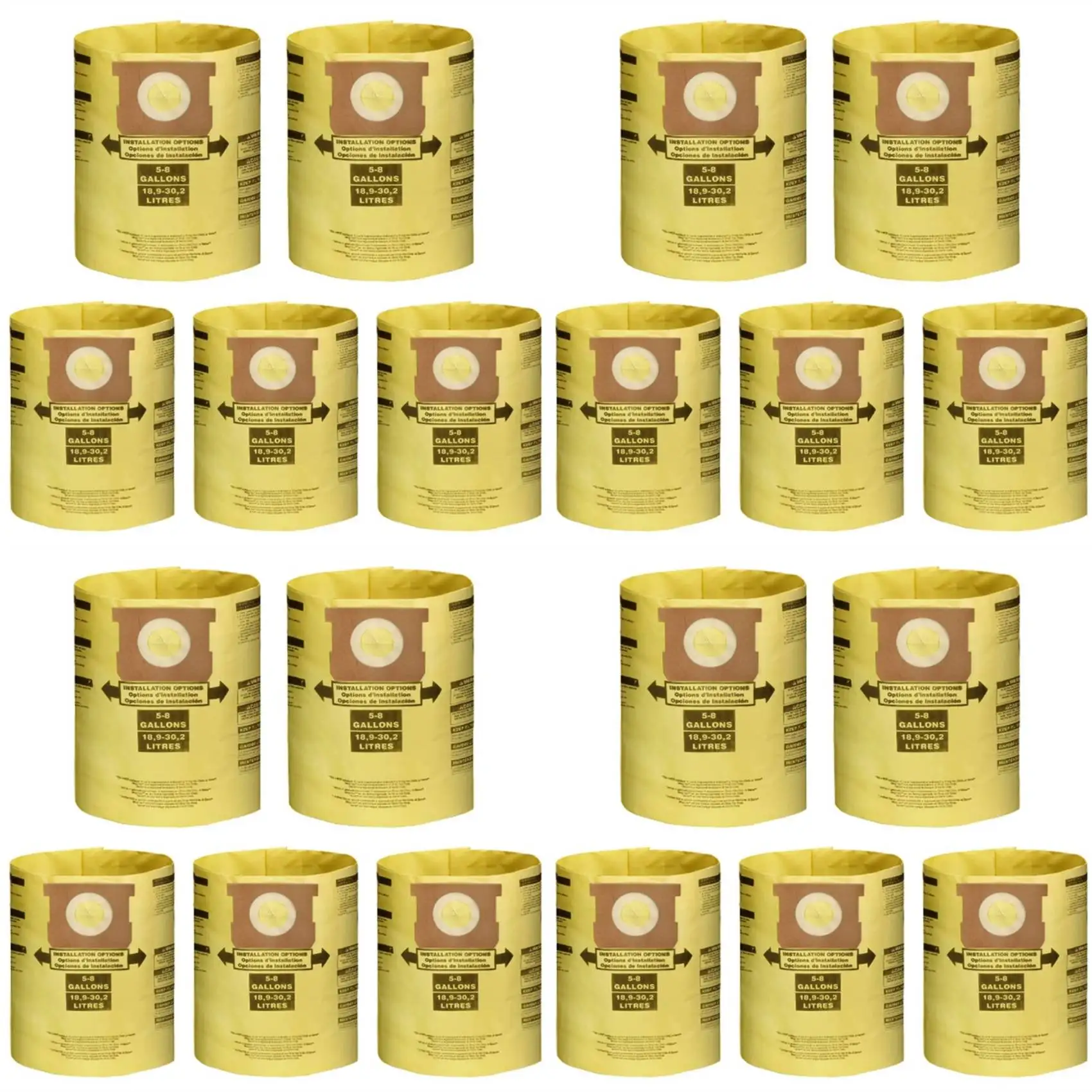 A93G 20 Pack Vacuum Dust Filter Bags For 5-8 Gallon Shop Vac Wet Dry Vacuum Cleaners, 90661 906-61 9066100 90671 9067100,Etc
A93G 20 Pack Vacuum Dust Filter Bags For 5-8 Gallon Shop Vac Wet Dry Vacuum Cleaners, 90661 906-61 9066100 90671 9067100,Etc