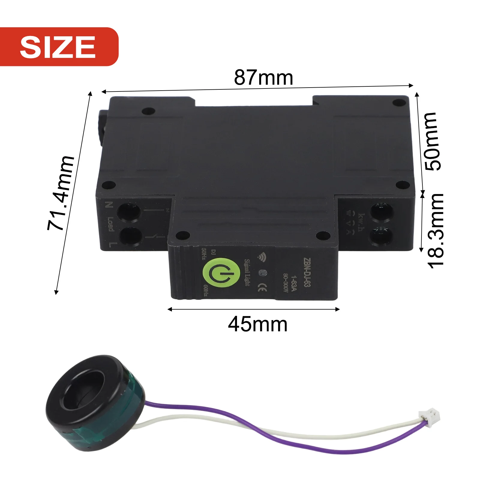 For ZigBee Circuit Breaker 63A For Tuya Remote Control Power Meter With Overcurrent Protection And Energy Monitoring