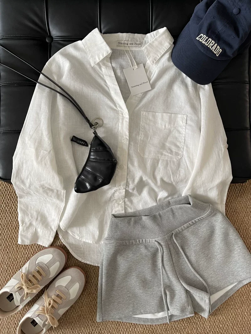 Korean Style Casual Linen Shirt Loose V-Neck Long Sleeve Women's Summer Sun Protection Fashion Lazy Relaxing Loose Feeling
Korean Style Casual Linen Shirt Loose V-Neck Long Sleeve Women's Summer Sun Protection Fashion Lazy Relaxing Loose Feeling