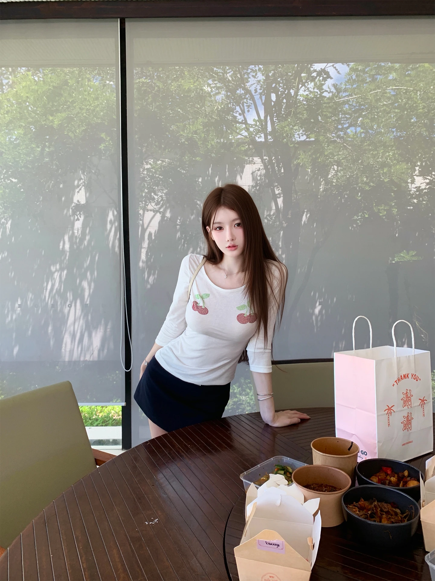 Bigking Slim Fit T-Shirt Mixed Cotton Lyocell Short Sleeve Cherry White Glitter Casual Style Women's Summer Top
Bigking Slim Fit T-Shirt Mixed Cotton Lyocell Short Sleeve Cherry White Glitter Casual Style Women's Summer Top