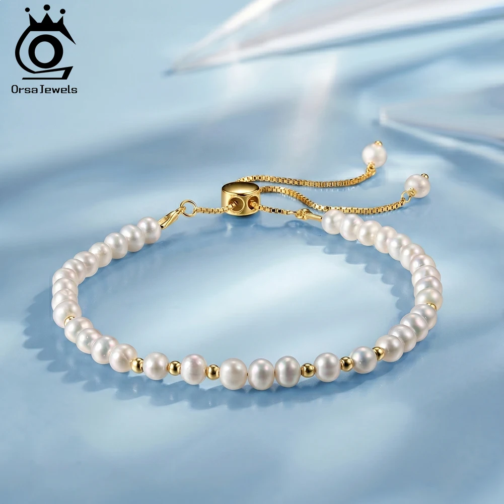 ORSA JEWELS Natural Freshwater Pearl Bracelet with Silver Bead 925 Sterling Silver Link Chain for Women Fine Jewelry GPB52
ORSA JEWELS Natural Freshwater Pearl Bracelet with Silver Bead 925 Sterling Silver Link Chain for Women Fine Jewelry GPB52