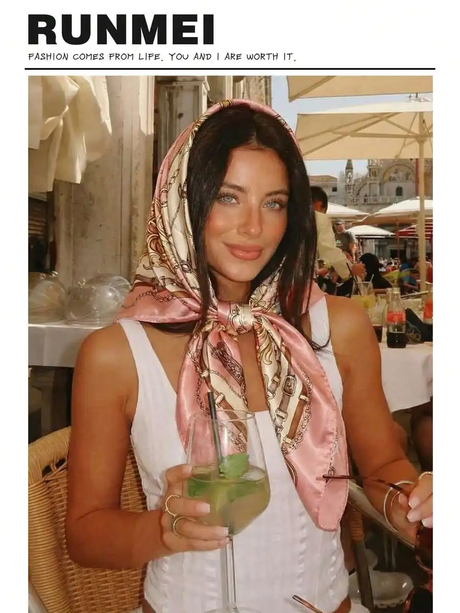 Elegant Satin Square Scarf With Subtle Print For Women—Versatile Headwrap, Belt, Bag Tie Or Neck Accessory, Perfect For Summer
Elegant Satin Square Scarf With Subtle Print For Women—Versatile Headwrap, Belt, Bag Tie Or Neck Accessory, Perfect For Summer