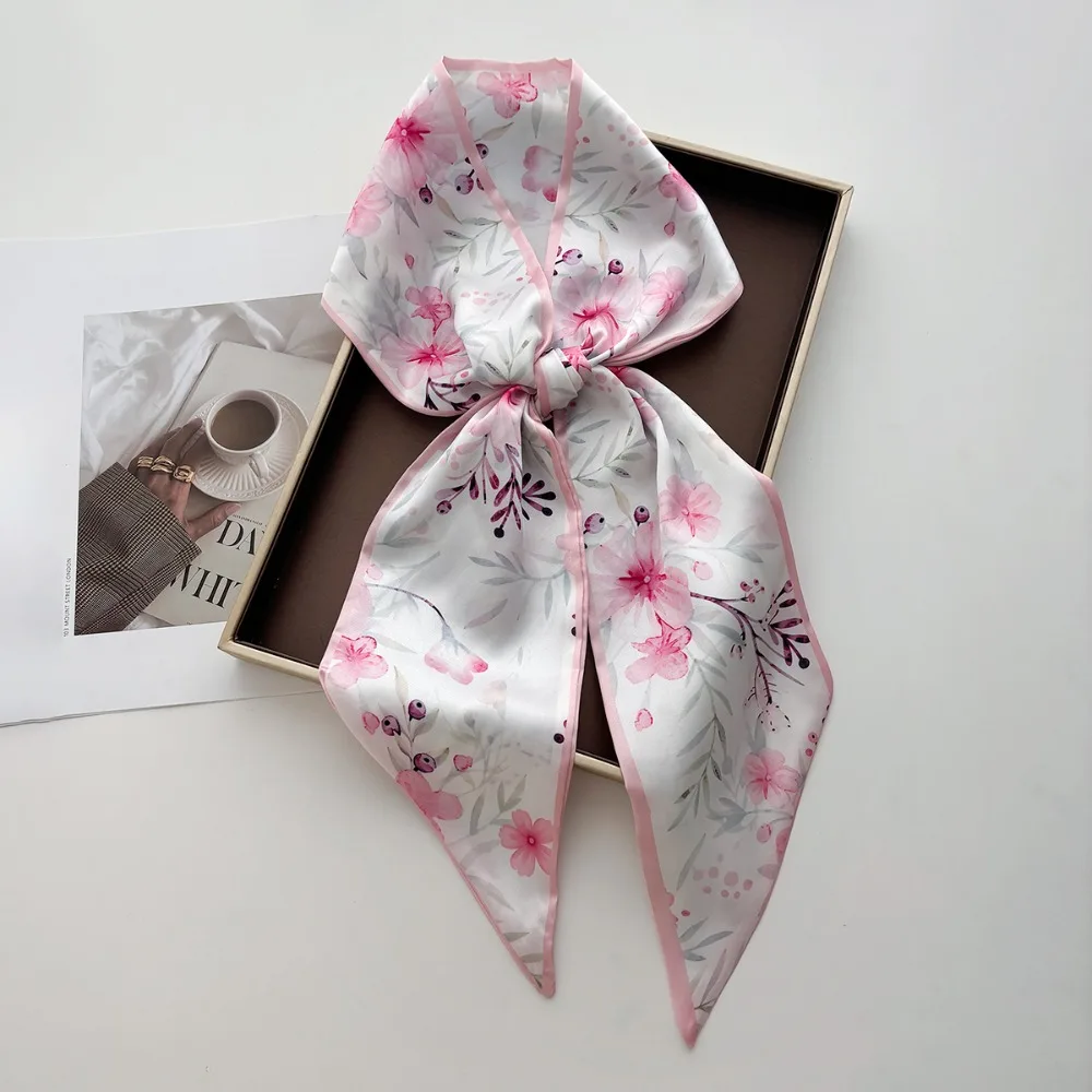 Women Long Silk Bag Tie Neck Skinny Scarf Hairband Foulard Floral Print Elegant Lady Neckerchief Ribbon Spring New
Women Long Silk Bag Tie Neck Skinny Scarf Hairband Foulard Floral Print Elegant Lady Neckerchief Ribbon Spring New