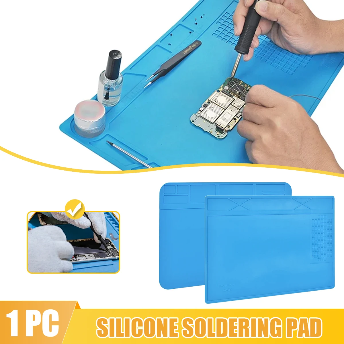 Soldering Mat Insulation Antistatic Heat Resistant Work Mat Soldering Station Kit Silicone Repair Pad Maintenance Platform
Soldering Mat Insulation Antistatic Heat Resistant Work Mat Soldering Station Kit Silicone Repair Pad Maintenance Platform