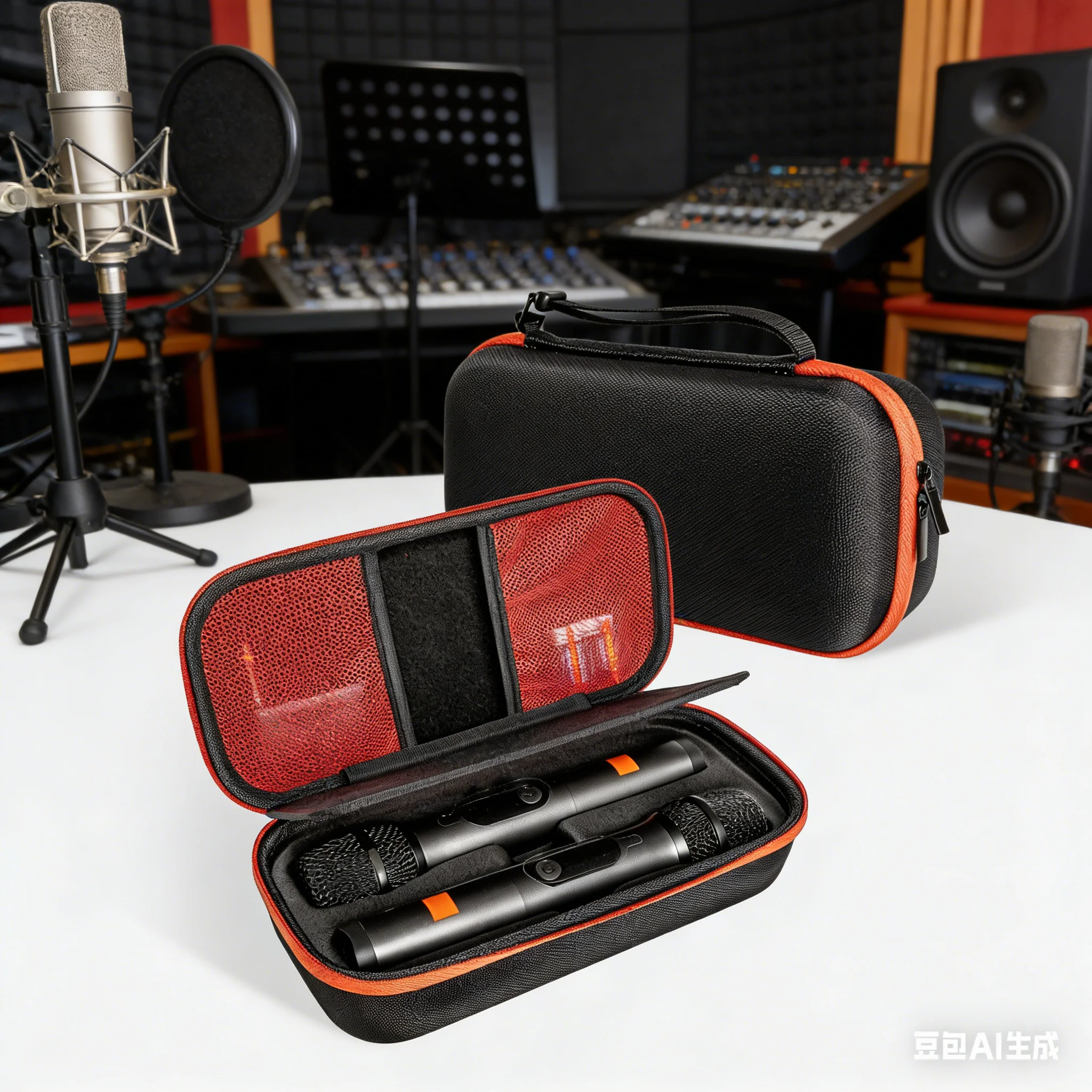 Mic Carrying Case For JBL FOR PARTYBOX Wireless Dual Microphone Soft Inner Lining Storage Box Mic Protection Accessories