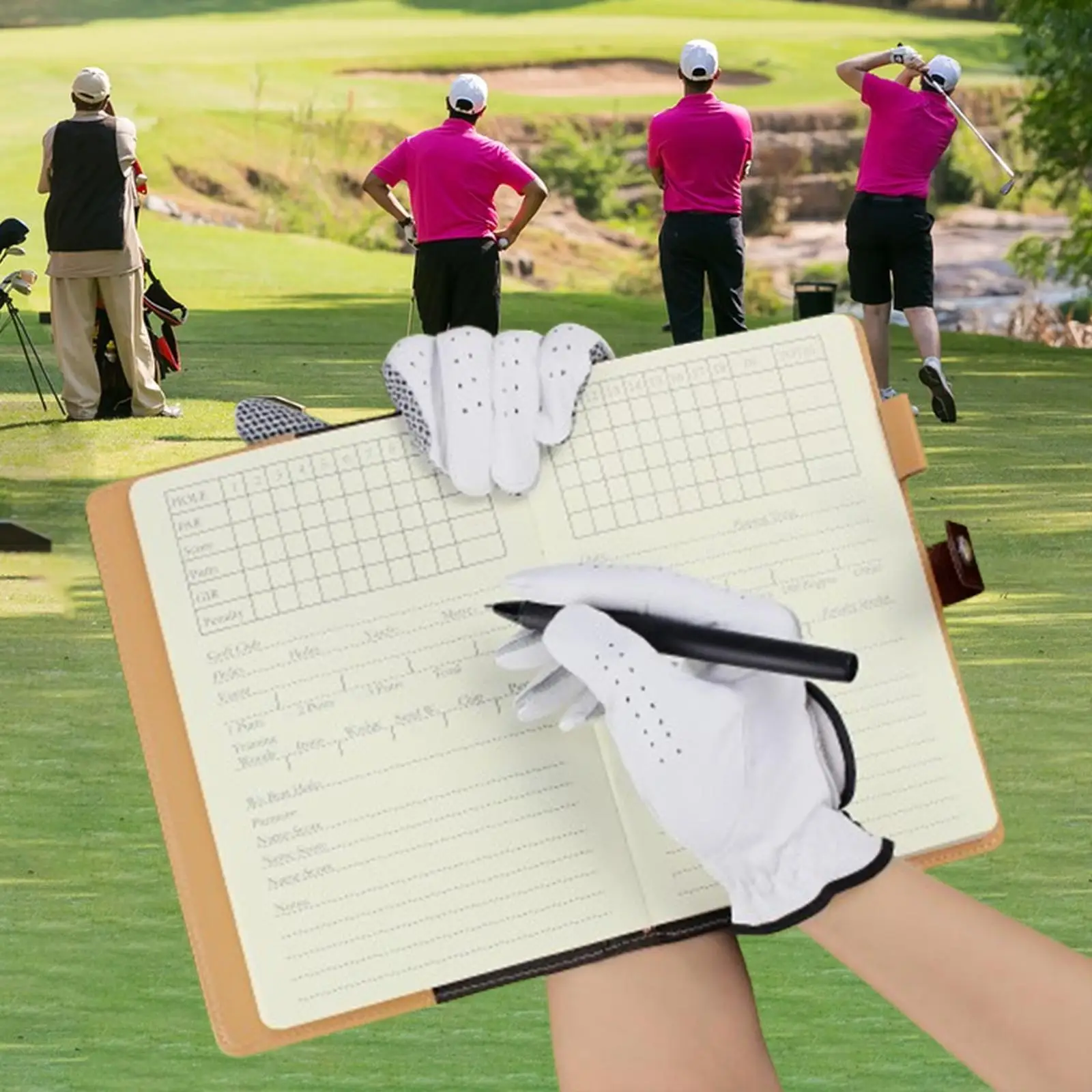Golf Scorecard Book PU Leather Journal Log Book with Pen Insertable Design for Sport Golf Accessories and Gifts
Golf Scorecard Book PU Leather Journal Log Book with Pen Insertable Design for Sport Golf Accessories and Gifts
