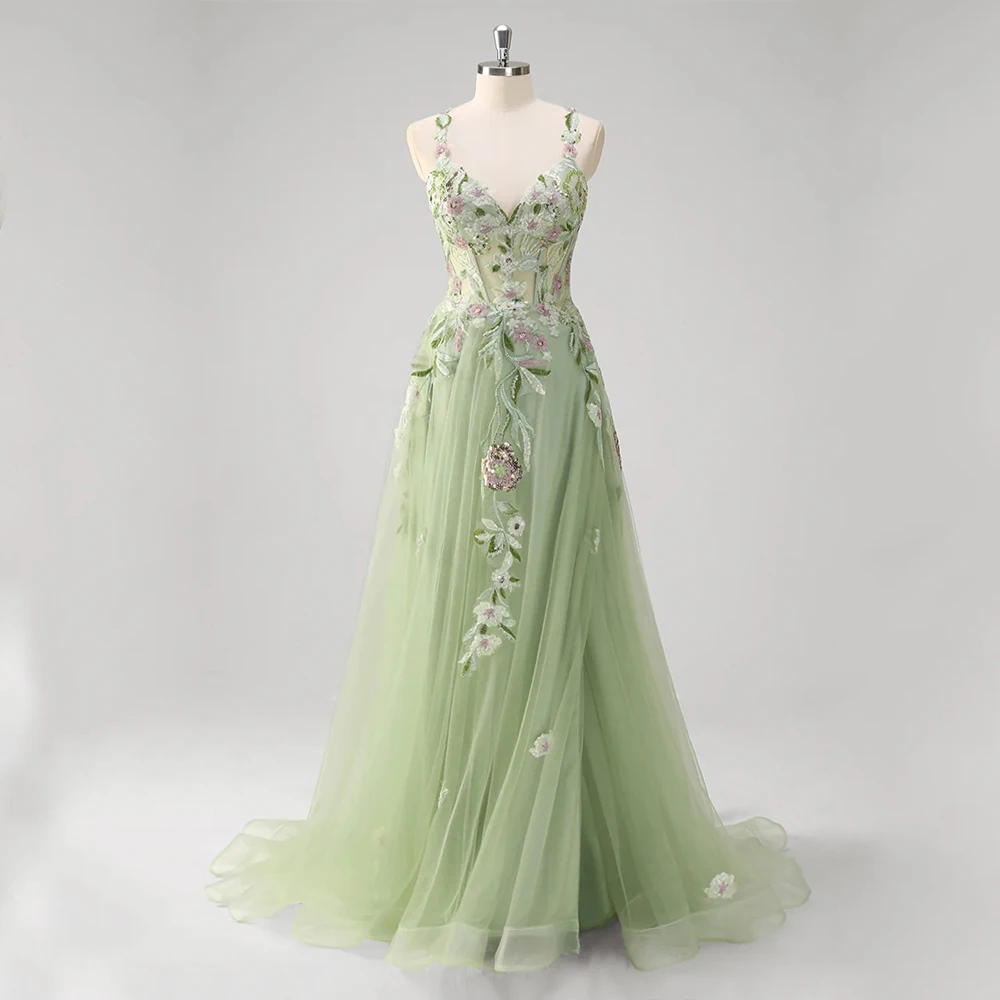 Arya High Quality Elegant Evening Dress Tulle for Floor-Length V-Neck Prom Dress Embroidery Vestidos De Fiesta Customized
Arya High Quality Elegant Evening Dress Tulle for Floor-Length V-Neck Prom Dress Embroidery Vestidos De Fiesta Customized