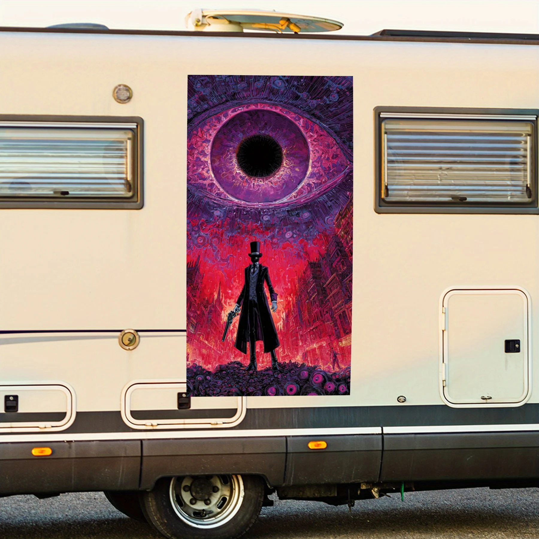 Mysterious Man with Purple Eyes,Waterproof Vinyl Decal for RV Side, Self - Adhesive Stickers to Decorate & Protect RV Body, Perf
Mysterious Man with Purple Eyes,Waterproof Vinyl Decal for RV Side, Self - Adhesive Stickers to Decorate & Protect RV Body, Perf