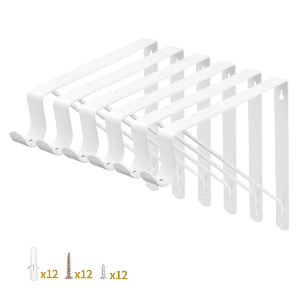 6 Pa Closet Rod Bracket, 12 X 10.4 H Wall Mounted Closet Shelf Bracket, White Closet Rod Support Bracket With Screws
6 Pa Closet Rod Bracket, 12 X 10.4 H Wall Mounted Closet Shelf Bracket, White Closet Rod Support Bracket With Screws