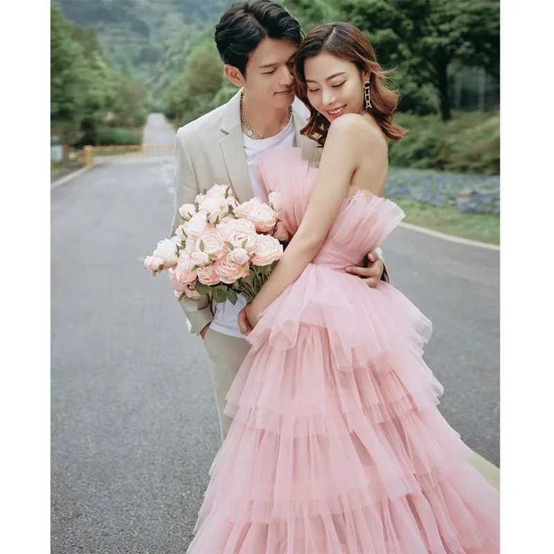 Pink Wedding Photography Studio Theme Photography Clothing Photography Pongsa One Shoulder Light Wedding Dress Customized
Pink Wedding Photography Studio Theme Photography Clothing Photography Pongsa One Shoulder Light Wedding Dress Customized