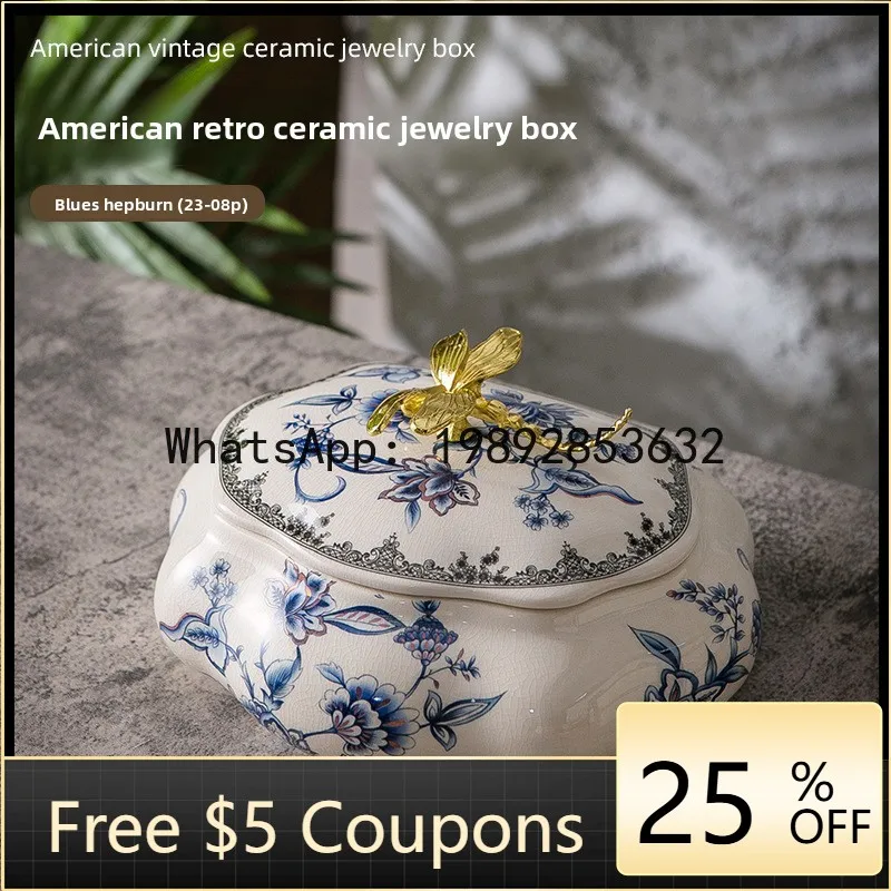 Z5 Retro Ceramic Jewelry Box Storage Jar Home Creative Ceramic Crafts
Z5 Retro Ceramic Jewelry Box Storage Jar Home Creative Ceramic Crafts