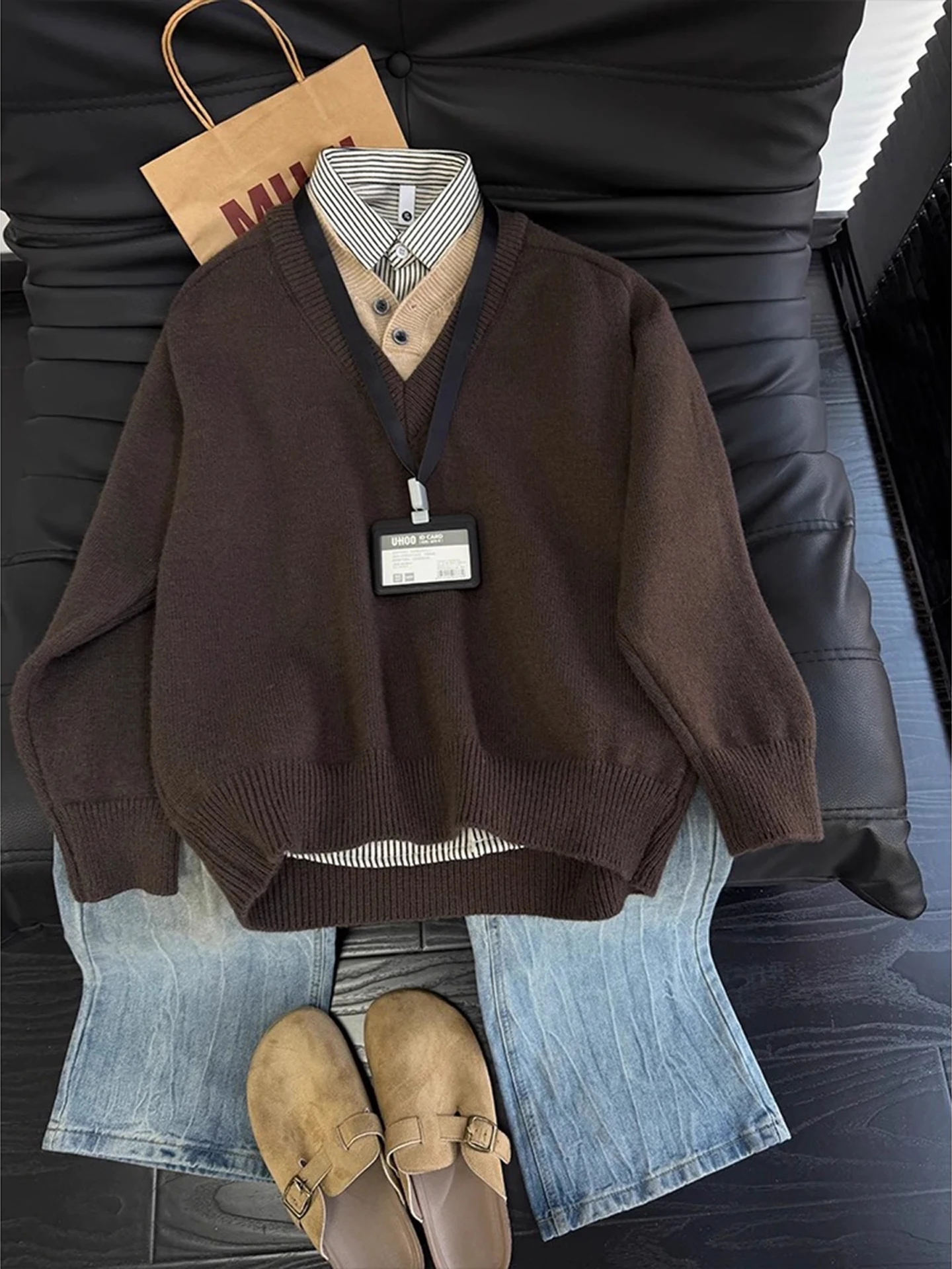 Autumn Winter Men's Coffee Knitwear Casual Sle Layering Inner Design Splicing Knitted Sweater Jaet Polyester Fiber
Autumn Winter Men's Coffee Knitwear Casual Sle Layering Inner Design Splicing Knitted Sweater Jaet Polyester Fiber