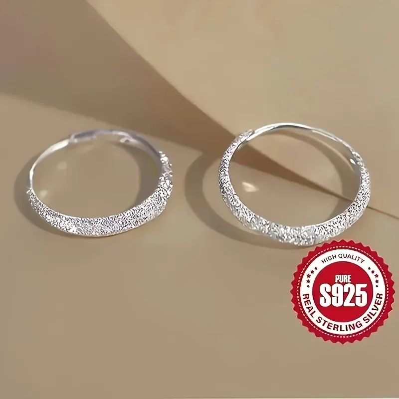 Pure Silvery Earrings For Women Frosted Sparkling Starry Circle Earrings Valentine's Day Mother's Day Jewelry Gifts
Pure Silvery Earrings For Women Frosted Sparkling Starry Circle Earrings Valentine's Day Mother's Day Jewelry Gifts