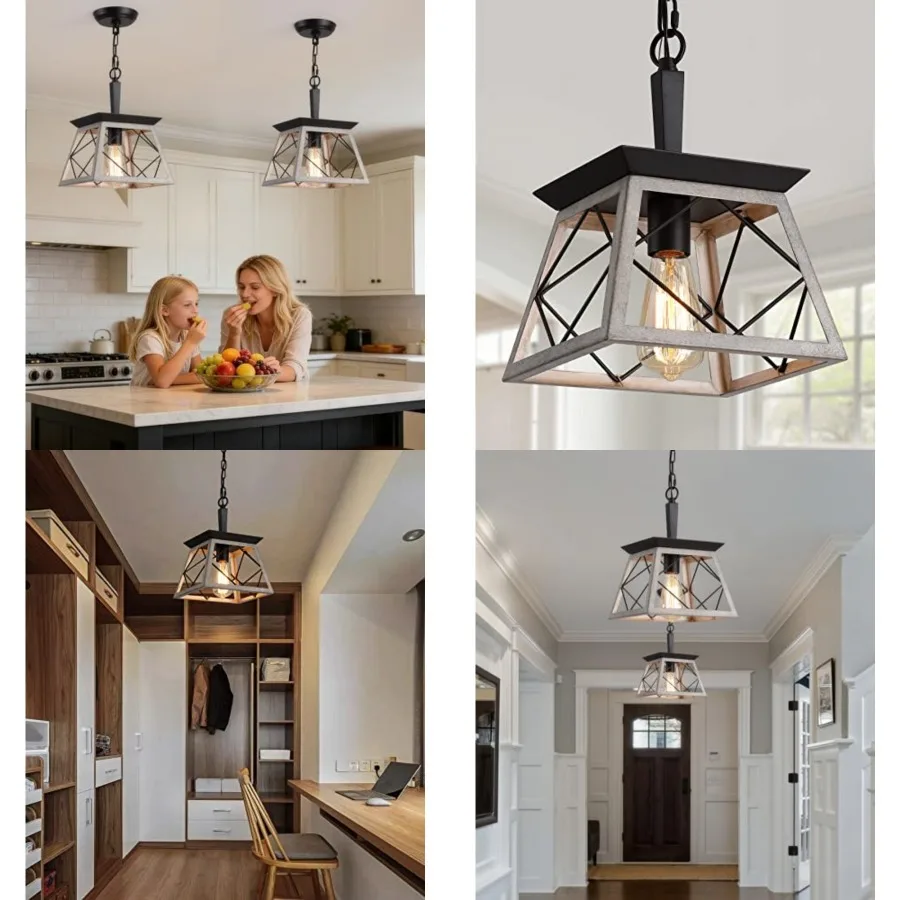 Farmhouse Dining Room Pendant Light Fixture, 1-Light Industrial Chandelier Hanging Lights for Hallway Entryway Patio Kitchen Is
Farmhouse Dining Room Pendant Light Fixture, 1-Light Industrial Chandelier Hanging Lights for Hallway Entryway Patio Kitchen Is