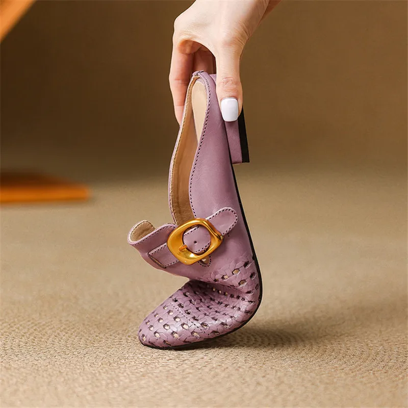 New Summer Cow Leather Women Slippers Cover Toe Slippers for Women Round Toe Mules Shoes Fashion Hollow-out Low Heels Handmade
New Summer Cow Leather Women Slippers Cover Toe Slippers for Women Round Toe Mules Shoes Fashion Hollow-out Low Heels Handmade