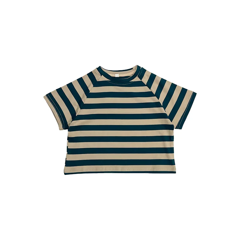 Korean Version Of Baby Boy And Girl Summer New Striped Loose Top Children's Pure Cotton Short Sleeved Pullover T-shirt
Korean Version Of Baby Boy And Girl Summer New Striped Loose Top Children's Pure Cotton Short Sleeved Pullover T-shirt