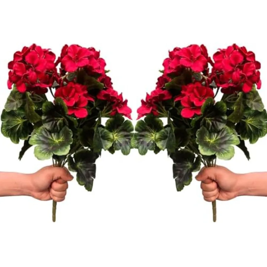 Artificial Geranium Silk Flower Bush Red 19 Inches Faux Geranium Flowers Plant for Outdoor Planter Home Patio Garden Dration Se 
Artificial Geranium Silk Flower Bush Red 19 Inches Faux Geranium Flowers Plant for Outdoor Planter Home Patio Garden Dration Se