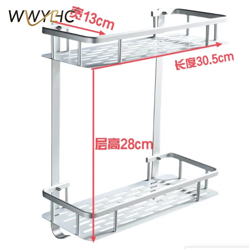 Suitable for non perforated aluminum bathroom rack, thickened wall mounted single double triple layer storage rack
Suitable for non perforated aluminum bathroom rack, thickened wall mounted single double triple layer storage rack