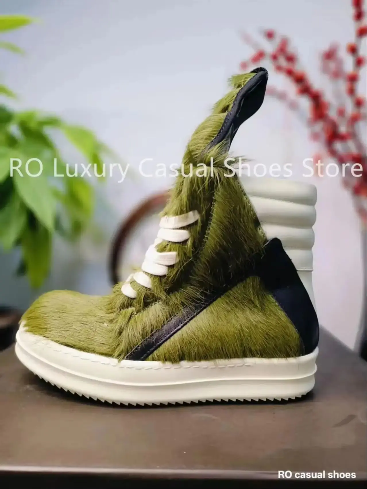 Ro Classic Designer Luxury Men Ankle Boot Army Green Horsehair Boots Women Sneaker High Top Shoe Casual Shoes Fur Zipper Sneaker
Ro Classic Designer Luxury Men Ankle Boot Army Green Horsehair Boots Women Sneaker High Top Shoe Casual Shoes Fur Zipper Sneaker