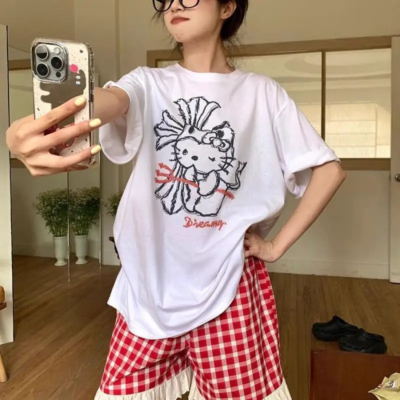 Sanrio Y2K Girl Sexy T-Shirt Pajama Set Hello Kitty Kawaii Anime Fashion Summer Short Sleeve Shorts 2-Piece Set Home Clothing
Sanrio Y2K Girl Sexy T-Shirt Pajama Set Hello Kitty Kawaii Anime Fashion Summer Short Sleeve Shorts 2-Piece Set Home Clothing