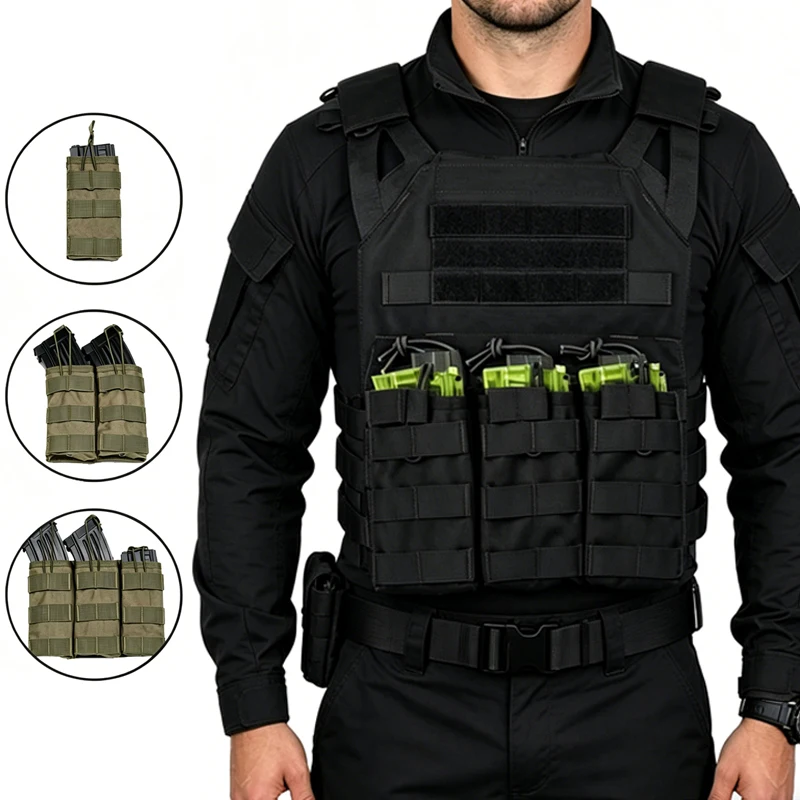 Nylon Tactical MOLLE Magazine Pouch Single/Double Accessories Bag Outdoor Hunting Paintball Airsoft Gear Triple Cartridge Bags
Nylon Tactical MOLLE Magazine Pouch Single/Double Accessories Bag Outdoor Hunting Paintball Airsoft Gear Triple Cartridge Bags