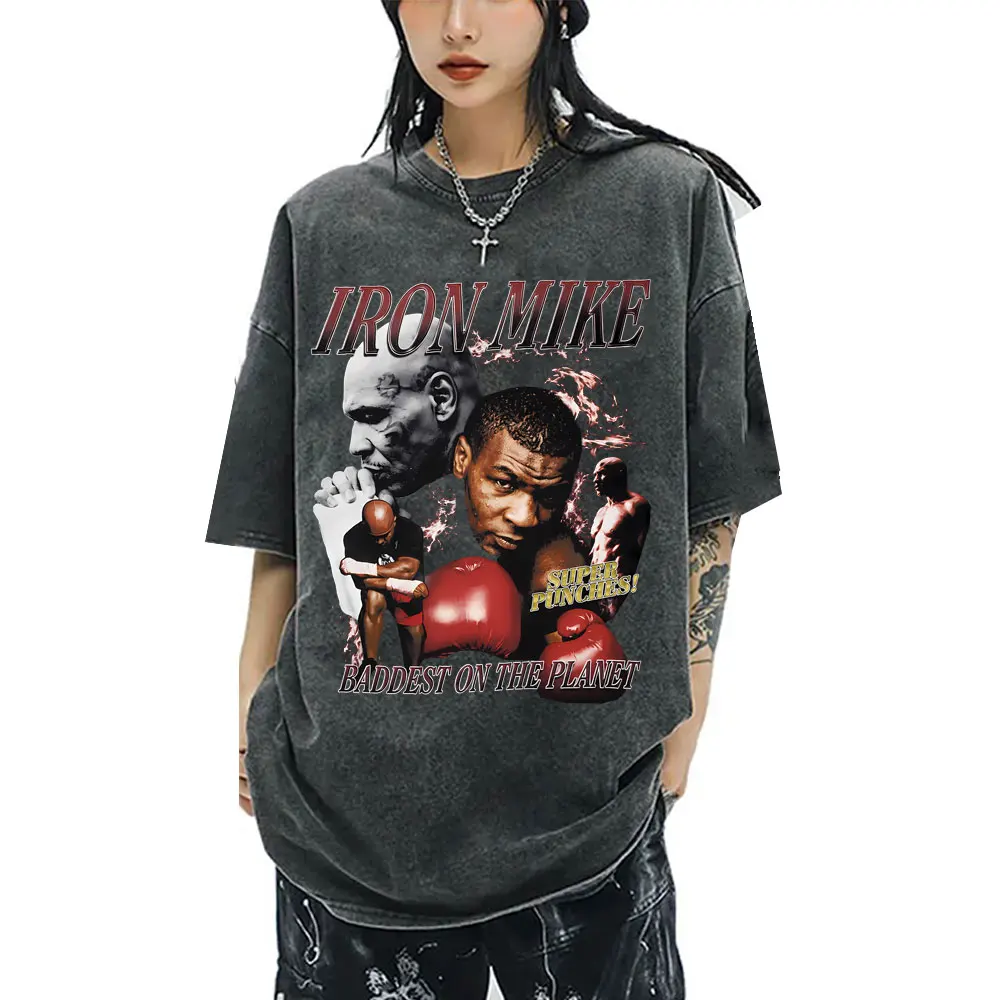 Washed Vintage Mike Tyson Baddest on The Planet T-shirt Men Hip Hop Gothic Rock T Shirts Men's Fitness Gym Oversized T-shirts
Washed Vintage Mike Tyson Baddest on The Planet T-shirt Men Hip Hop Gothic Rock T Shirts Men's Fitness Gym Oversized T-shirts