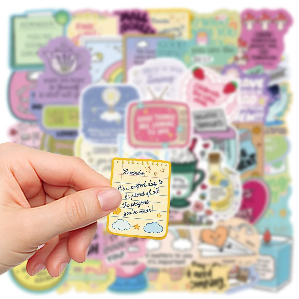 50PCS Cartoon Inspirational Phrase Stickers Creative Decoration DIY Mobile Phone Case Notebook Water Cup Waterproof Toys Gifts
50PCS Cartoon Inspirational Phrase Stickers Creative Decoration DIY Mobile Phone Case Notebook Water Cup Waterproof Toys Gifts