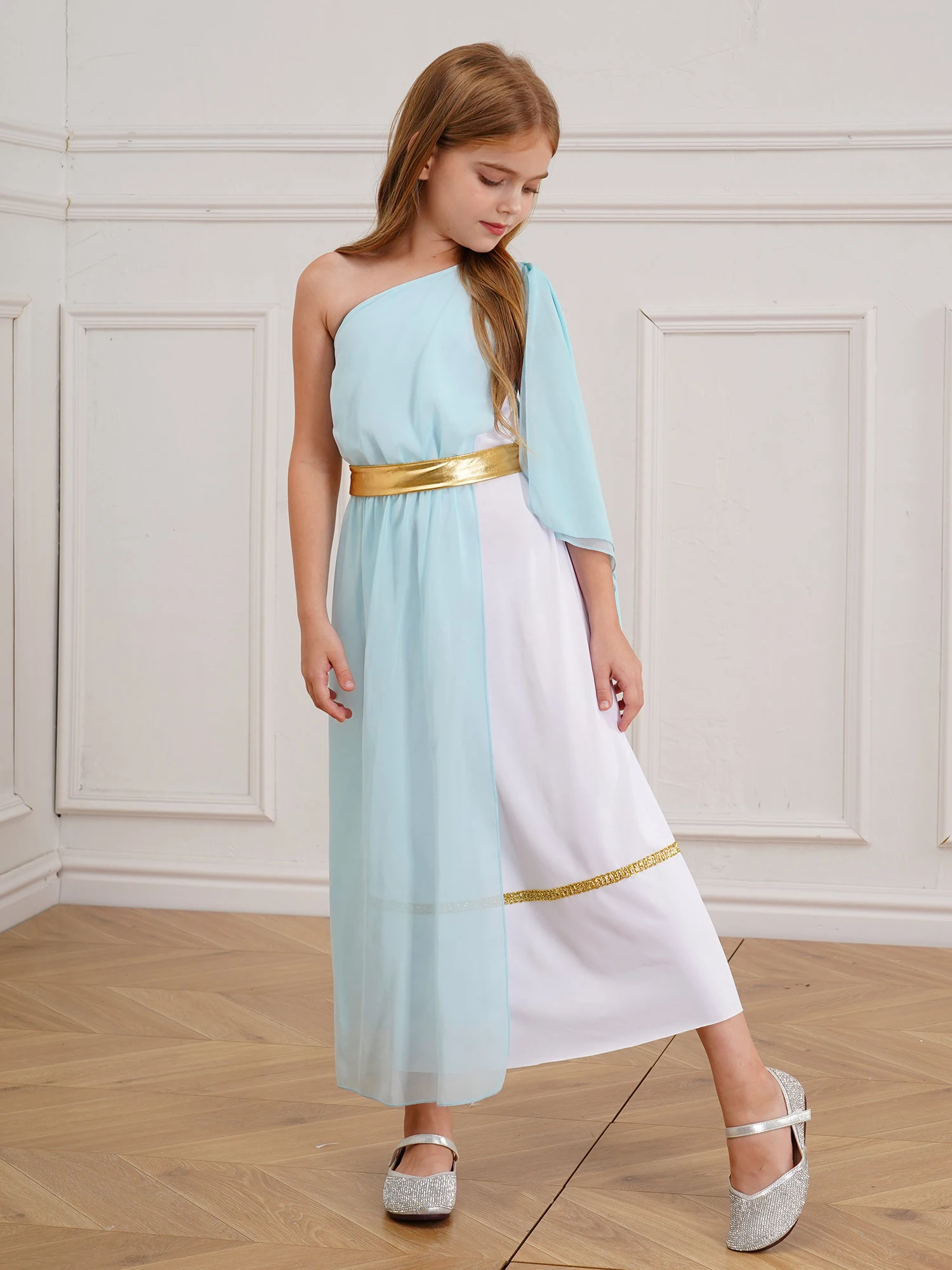 Kids Girls Athena Costume Set Ancient Greek Princess Toga Robe Halloween Carnival Fancy Flowy Tulle Shawls Dress with Headwear
Kids Girls Athena Costume Set Ancient Greek Princess Toga Robe Halloween Carnival Fancy Flowy Tulle Shawls Dress with Headwear