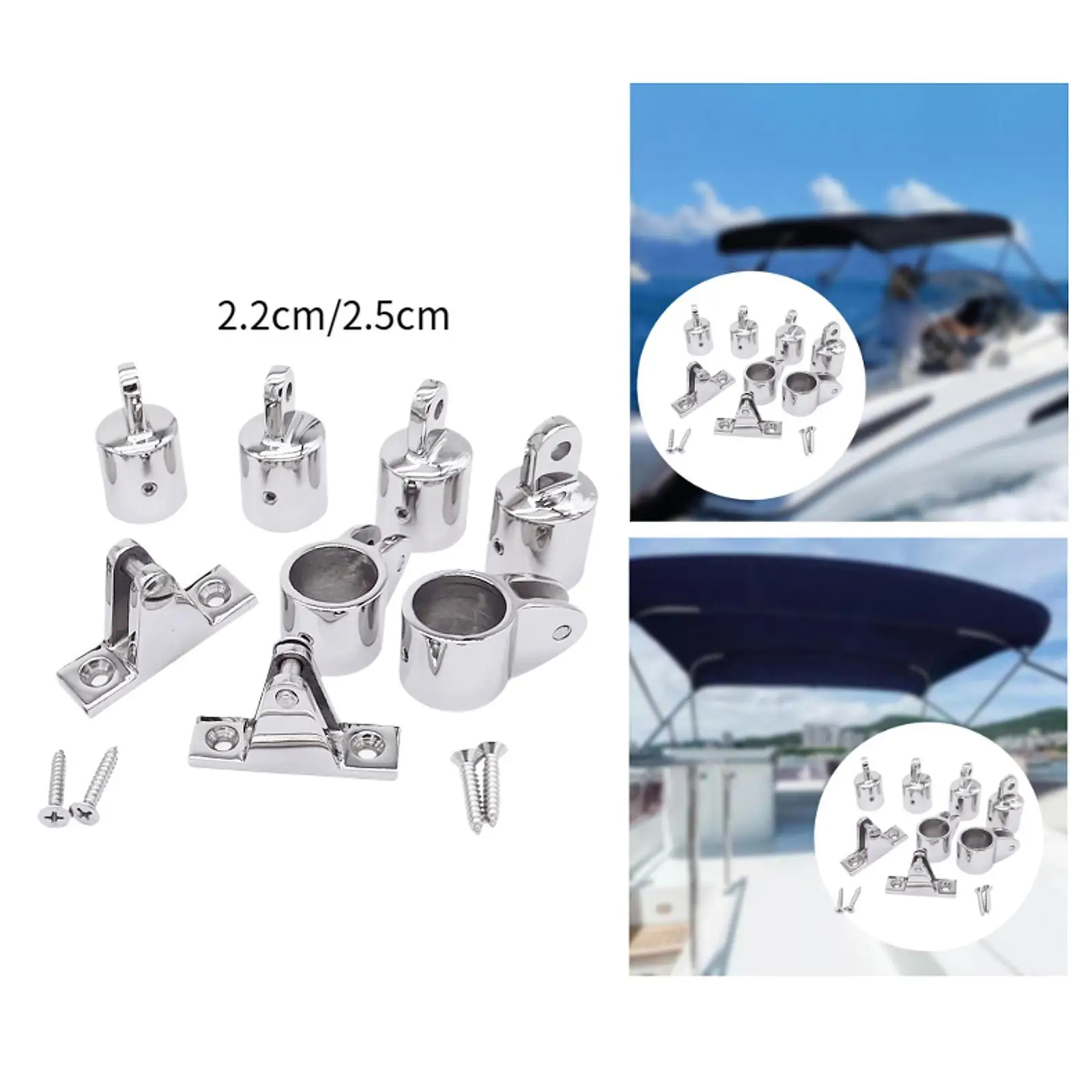 Boat Bimini Top Fittings Heavy Duty High Performance Replacing Professional 4Pcs Eye End Cap, 2Pcs Jaw Slides, 2Pcs Deck Hinges
Boat Bimini Top Fittings Heavy Duty High Performance Replacing Professional 4Pcs Eye End Cap, 2Pcs Jaw Slides, 2Pcs Deck Hinges