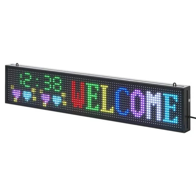 Programmable LED Sign, P10 Full Color Flexible Digital Scrolling Panel, DIY Custom Text Pattern GIF Display Board, Bluetooth APP Control Message Shop Sign for Store Business Advertising, 40x8 in
Programmable LED Sign, P10 Full Color Flexible Digital Scrolling Panel, DIY Custom Text Pattern GIF Display Board, Bluetooth APP Control Message Shop Sign for Store Business Advertising, 40x8 in