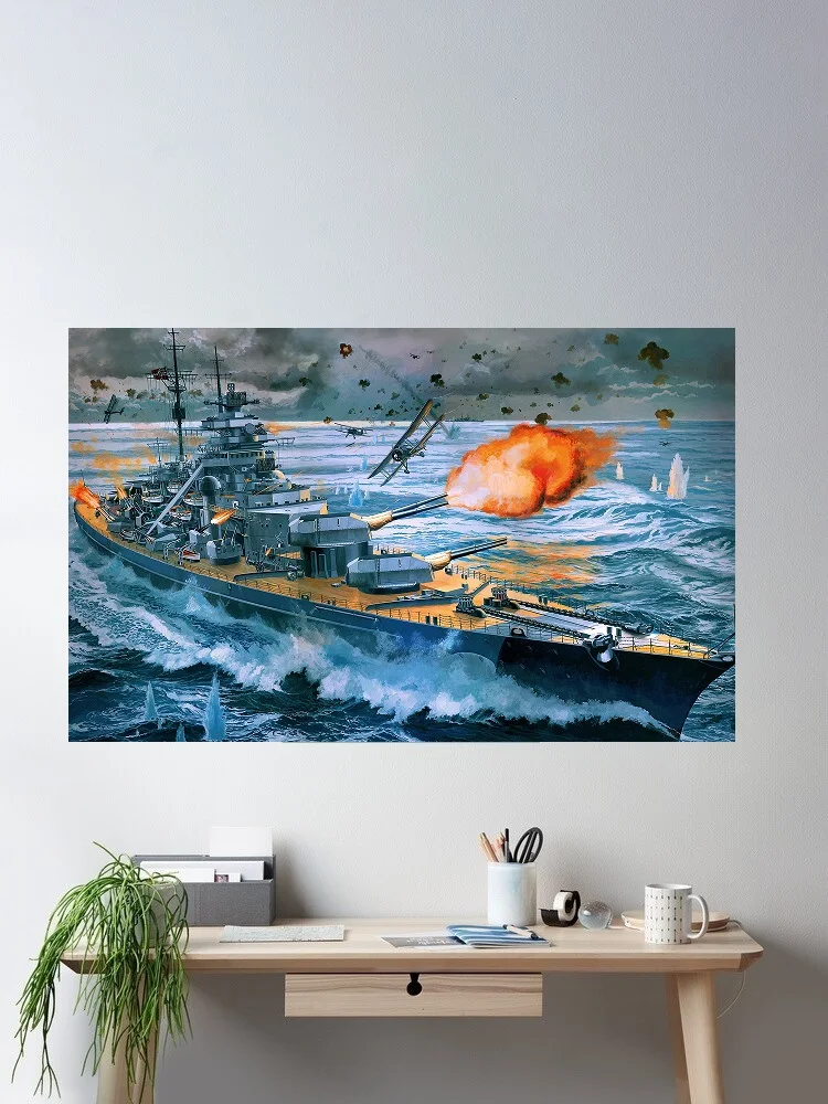 Warships Sail on the Sea Posters and Prints Bismarck Battleship, Art Print Silk Poster Home Wall Decor
Warships Sail on the Sea Posters and Prints Bismarck Battleship, Art Print Silk Poster Home Wall Decor