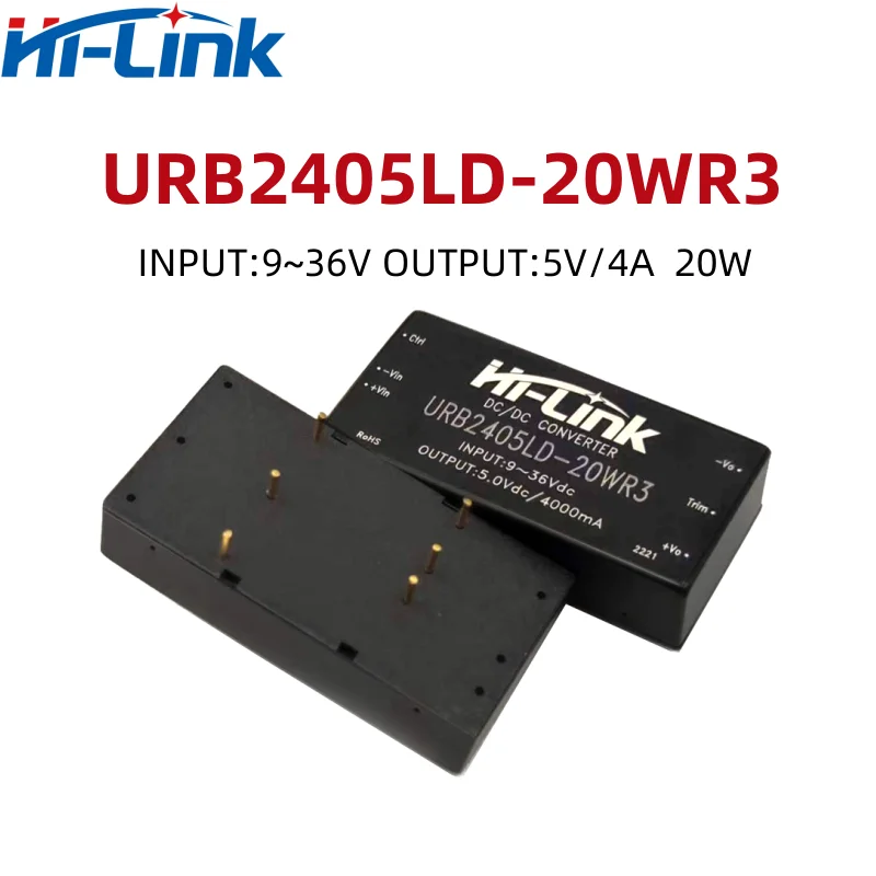 Hi-Link DCDC URB2405LD-20WR3 Switching Power Supply Module 20W 24V to 5V 4A Output Isolated Step-Down Converter for EV charging
Hi-Link DCDC URB2405LD-20WR3 Switching Power Supply Module 20W 24V to 5V 4A Output Isolated Step-Down Converter for EV charging