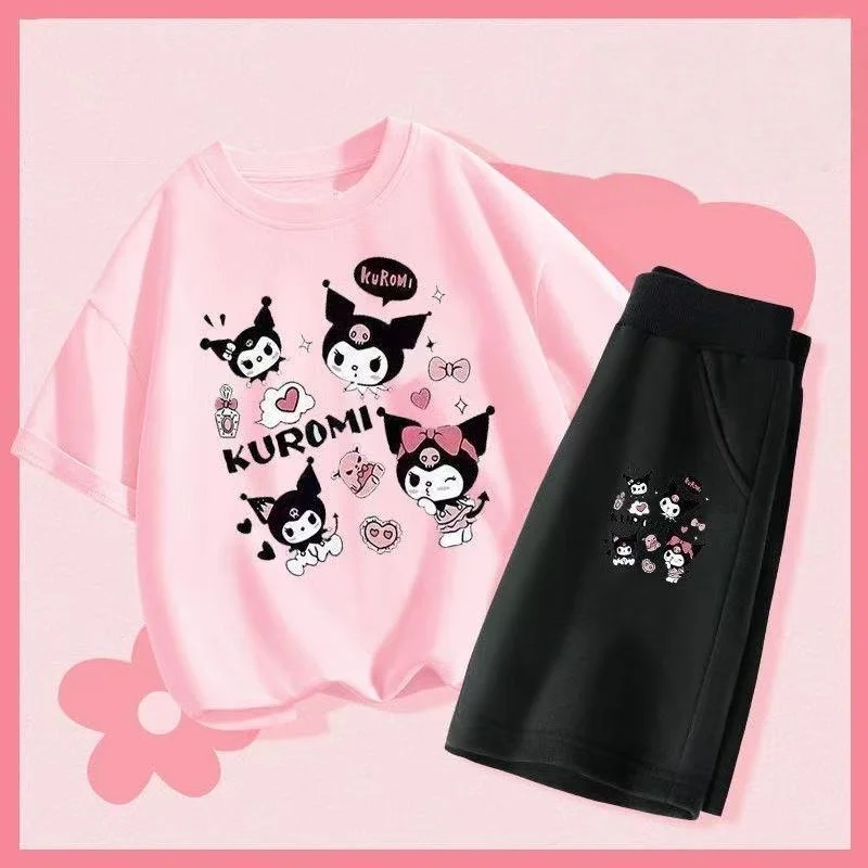 Summer Baby Girl Clothes Set Children Sanrio Kuromi Cartoon Printing T-shirt and Short 2 Pieces Suit Kid Shorts Sleeve Tracksuit
Summer Baby Girl Clothes Set Children Sanrio Kuromi Cartoon Printing T-shirt and Short 2 Pieces Suit Kid Shorts Sleeve Tracksuit