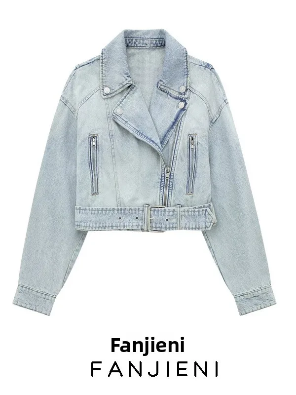 Faionable Motorcycle Sle Women's Denim Jaet ort Outerwear Straight Cut Regular Thin Long Sve Polyester Fiber
Faionable Motorcycle Sle Women's Denim Jaet ort Outerwear Straight Cut Regular Thin Long Sve Polyester Fiber