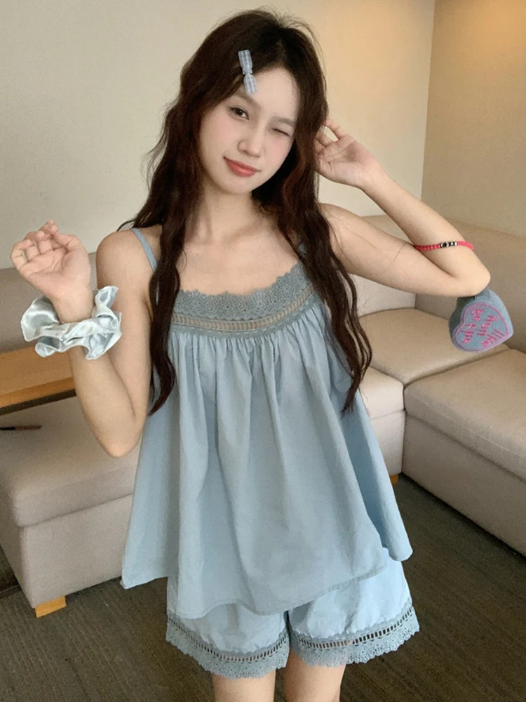 Pure Cotton Lace Nightgown Women's Sle Summer New Sexy Home Clothes Set ort Pants Casual ort Sve One oulder Design
Pure Cotton Lace Nightgown Women's Sle Summer New Sexy Home Clothes Set ort Pants Casual ort Sve One oulder Design