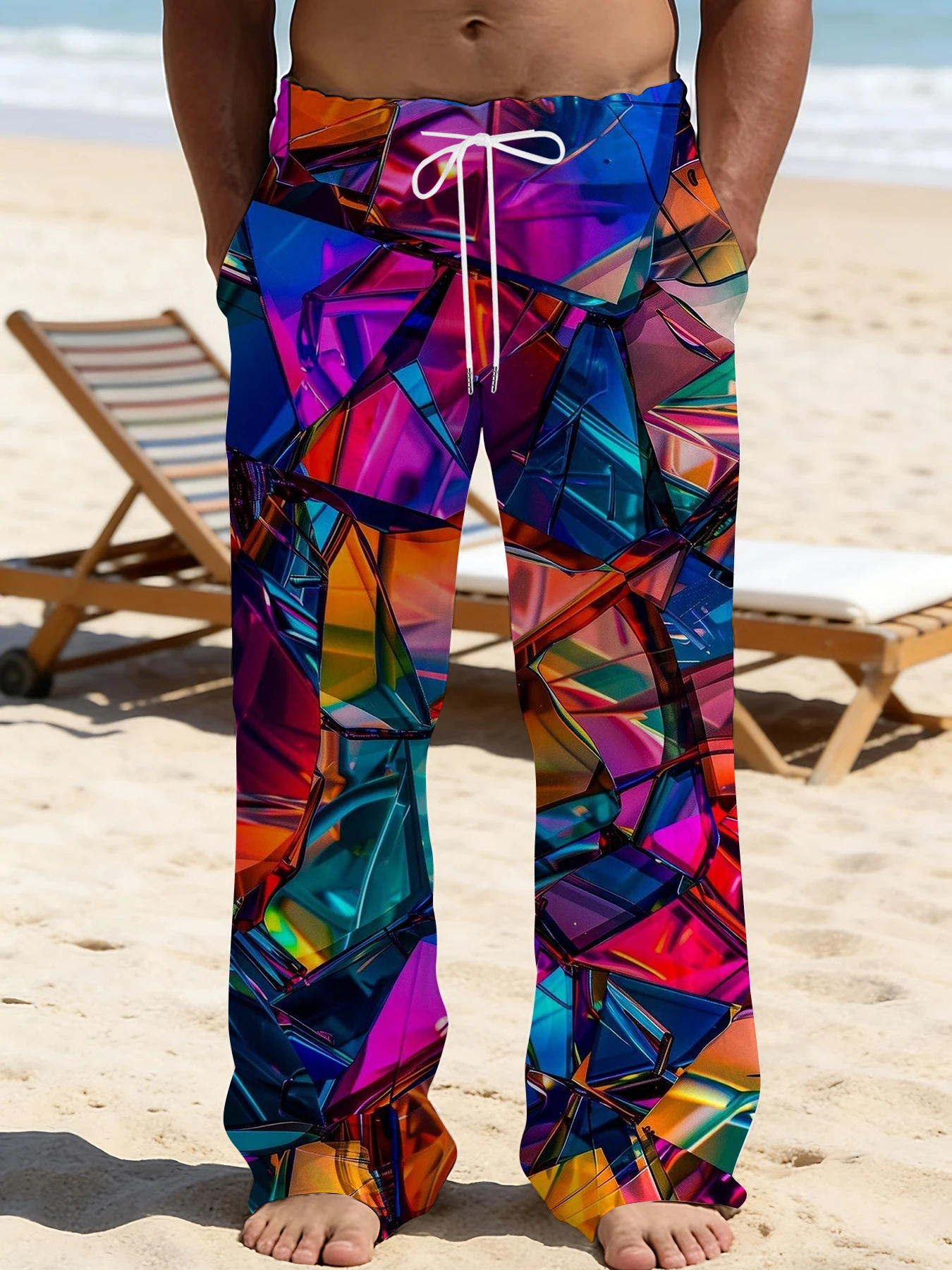 2026 Men's Printed Straight Leg Pants Abstract Wave Design Drawstring Waist Loose Fit Summer Beach Casual Lightweight Trousers
2026 Men's Printed Straight Leg Pants Abstract Wave Design Drawstring Waist Loose Fit Summer Beach Casual Lightweight Trousers