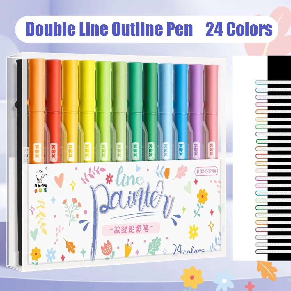 8/12/24 Colors Double Line Outline Pen Writing Drawing Tool For Scrapbooking Painting Art Marker Pen Painting Pen School Office
8/12/24 Colors Double Line Outline Pen Writing Drawing Tool For Scrapbooking Painting Art Marker Pen Painting Pen School Office
