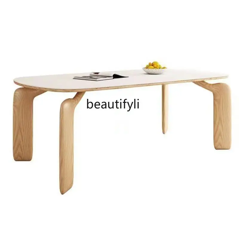 Customized Modern Simple Ash Wood Table French Cream Style Household Small Apartment Dining Table Rectangular Stone Plate
Customized Modern Simple Ash Wood Table French Cream Style Household Small Apartment Dining Table Rectangular Stone Plate