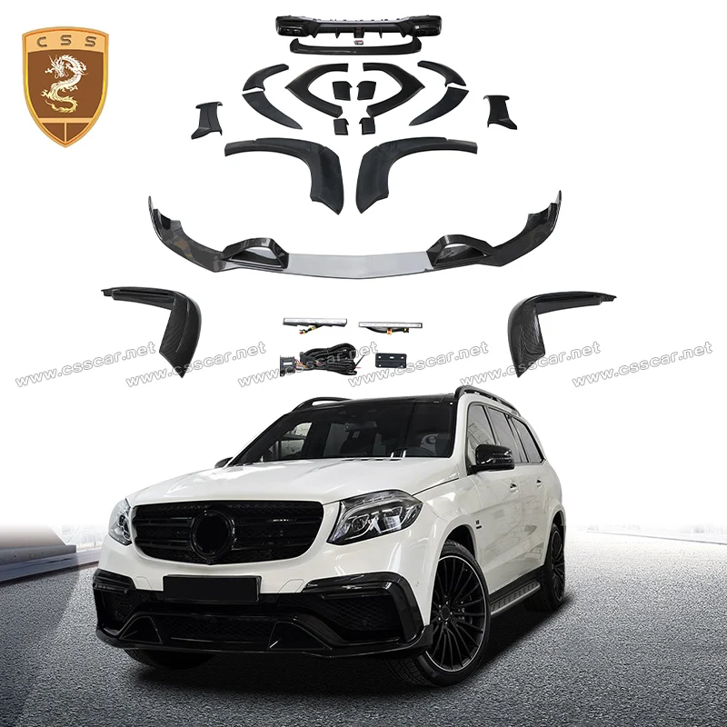 Carbon Fiber Car Front Diffuser Roof Spoiler Exterior Body Kit For Benz GLS X166 BBS Style Rear Lip Splitter Vents Fender Archs
Carbon Fiber Car Front Diffuser Roof Spoiler Exterior Body Kit For Benz GLS X166 BBS Style Rear Lip Splitter Vents Fender Archs