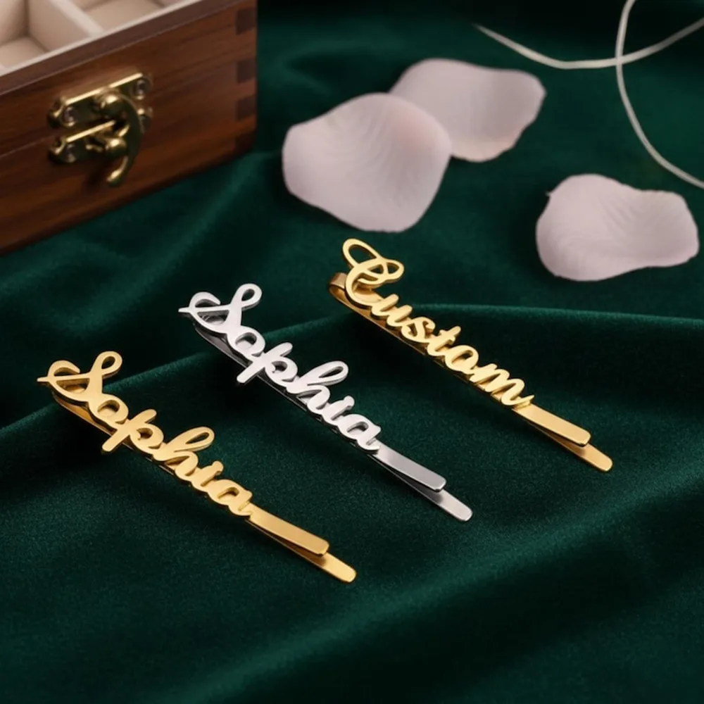 Personalized Name Hair Clip Stainless Steel Custom Exquisite Company Nameplate Logo Barrette Hair Accessories
Personalized Name Hair Clip Stainless Steel Custom Exquisite Company Nameplate Logo Barrette Hair Accessories