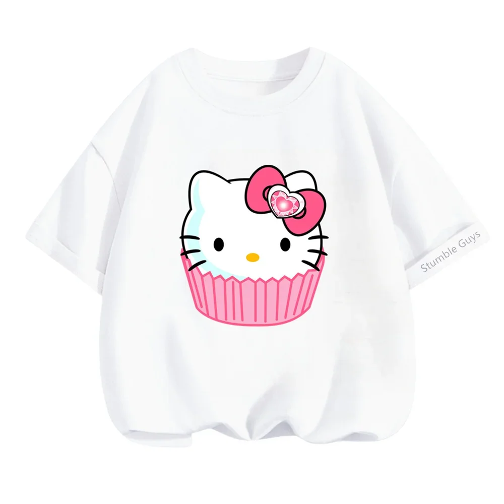 Футболка с принтом Hello Kitty, летняя детская одежда для детей от 3 до 14 лет, повседневная одежда Sanrio для мальчиков и девочек, с круглым вырезом и короткими рукавами
Футболка с принтом Hello Kitty, летняя детская одежда для детей от 3 до 14 лет, повседневная одежда Sanrio для мальчиков и девочек, с круглым вырезом и короткими рукавами