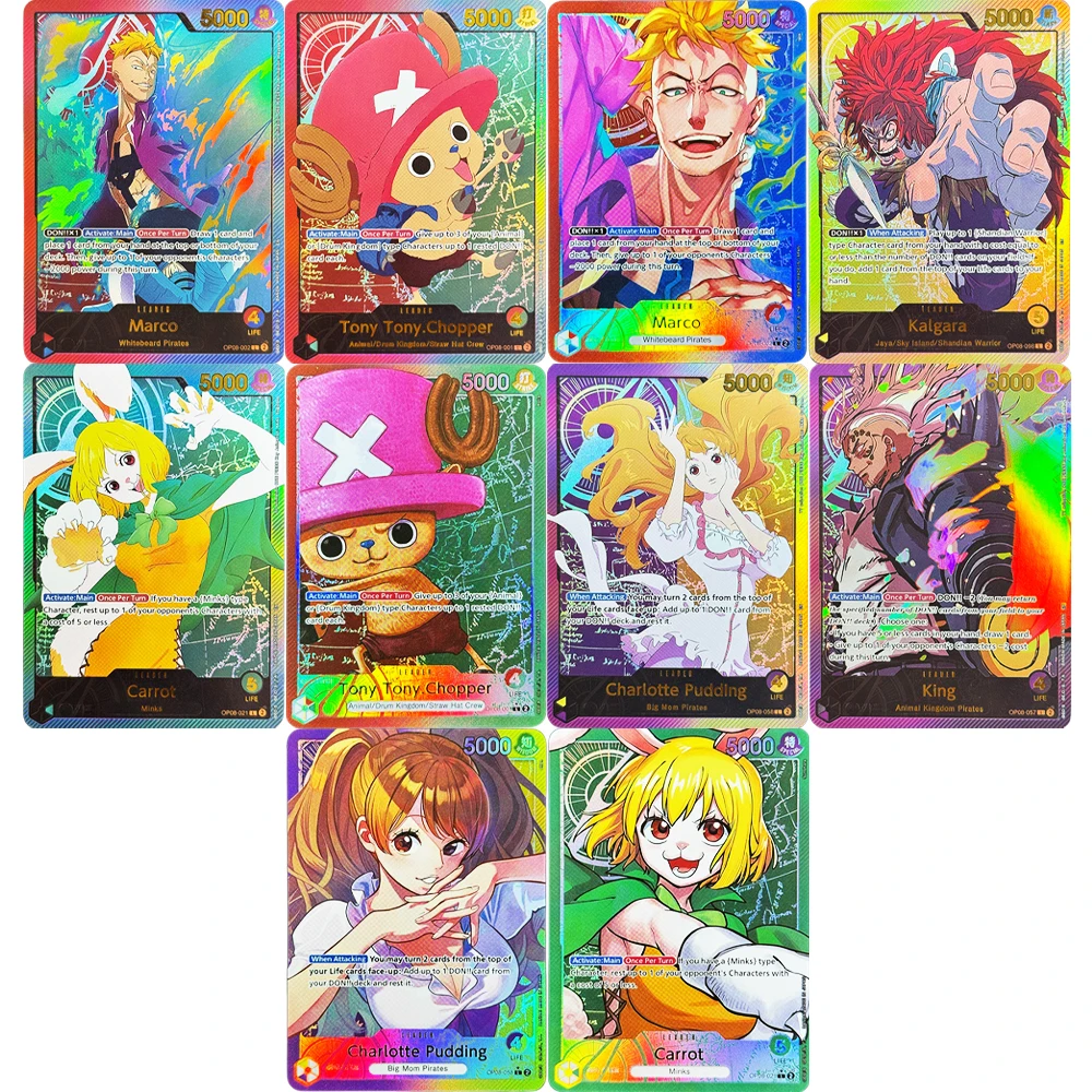 Коллекционные карточки One Piece OP08: Текстуры персонажей, Тони Тони Чоппер, Пудинг, Король Каррот, Марко, Калгара. Игровые прокси-карты, игрушки, подарочные карты.
Коллекционные карточки One Piece OP08: Текстуры персонажей, Тони Тони Чоппер, Пудинг, Король Каррот, Марко, Калгара. Игровые прокси-карты, игрушки, подарочные карты.