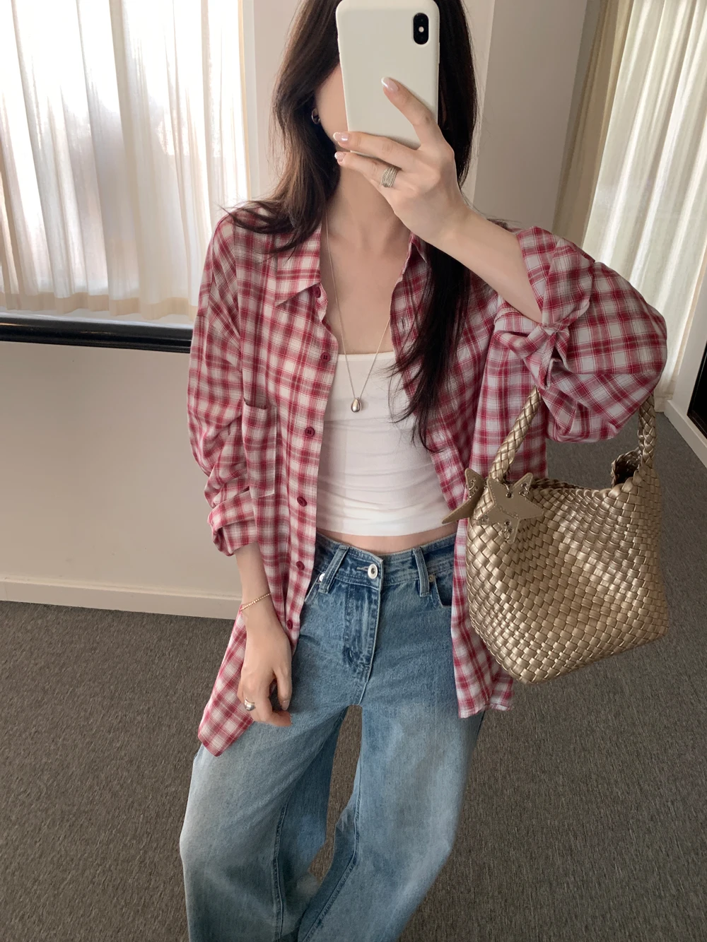 3Color Summer 2025 Korean Style Vintage Plaid Long Sleeve Shirt Loose Thin Sun Protection Blouse Female Outwear tops (x3867
3Color Summer 2025 Korean Style Vintage Plaid Long Sleeve Shirt Loose Thin Sun Protection Blouse Female Outwear tops (x3867
