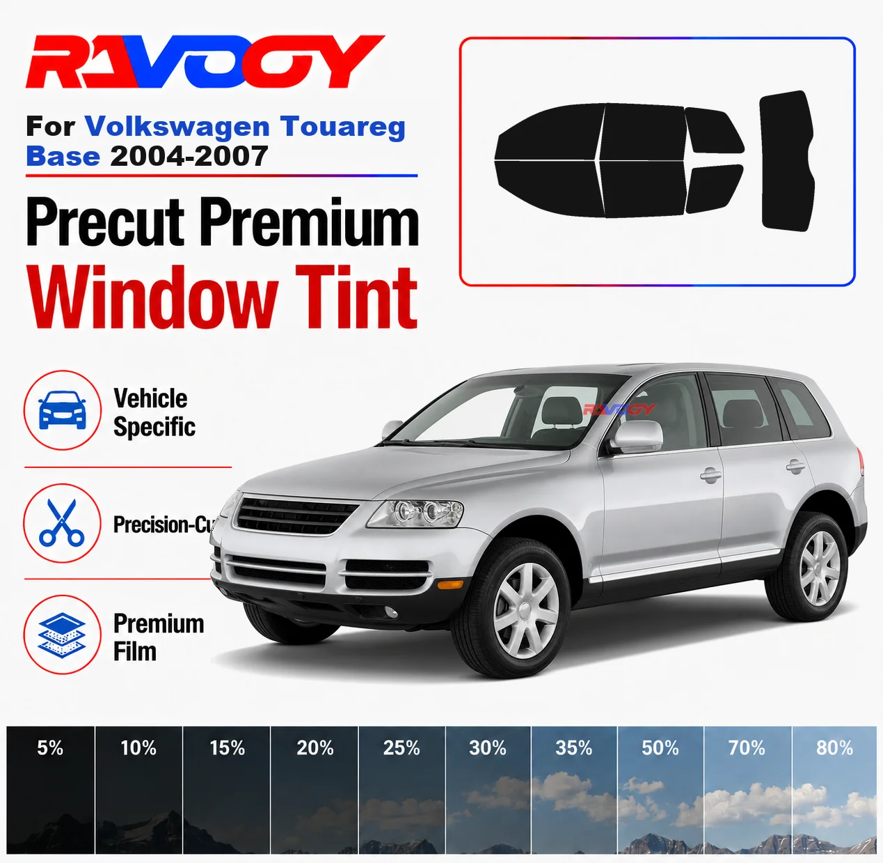 Premium Precut Window Tint Kit Front Rear Windows For Volkswagen Touareg Base 2004-2007 Complete Set Car Solar Nano Ceramic Film
Premium Precut Window Tint Kit Front Rear Windows For Volkswagen Touareg Base 2004-2007 Complete Set Car Solar Nano Ceramic Film