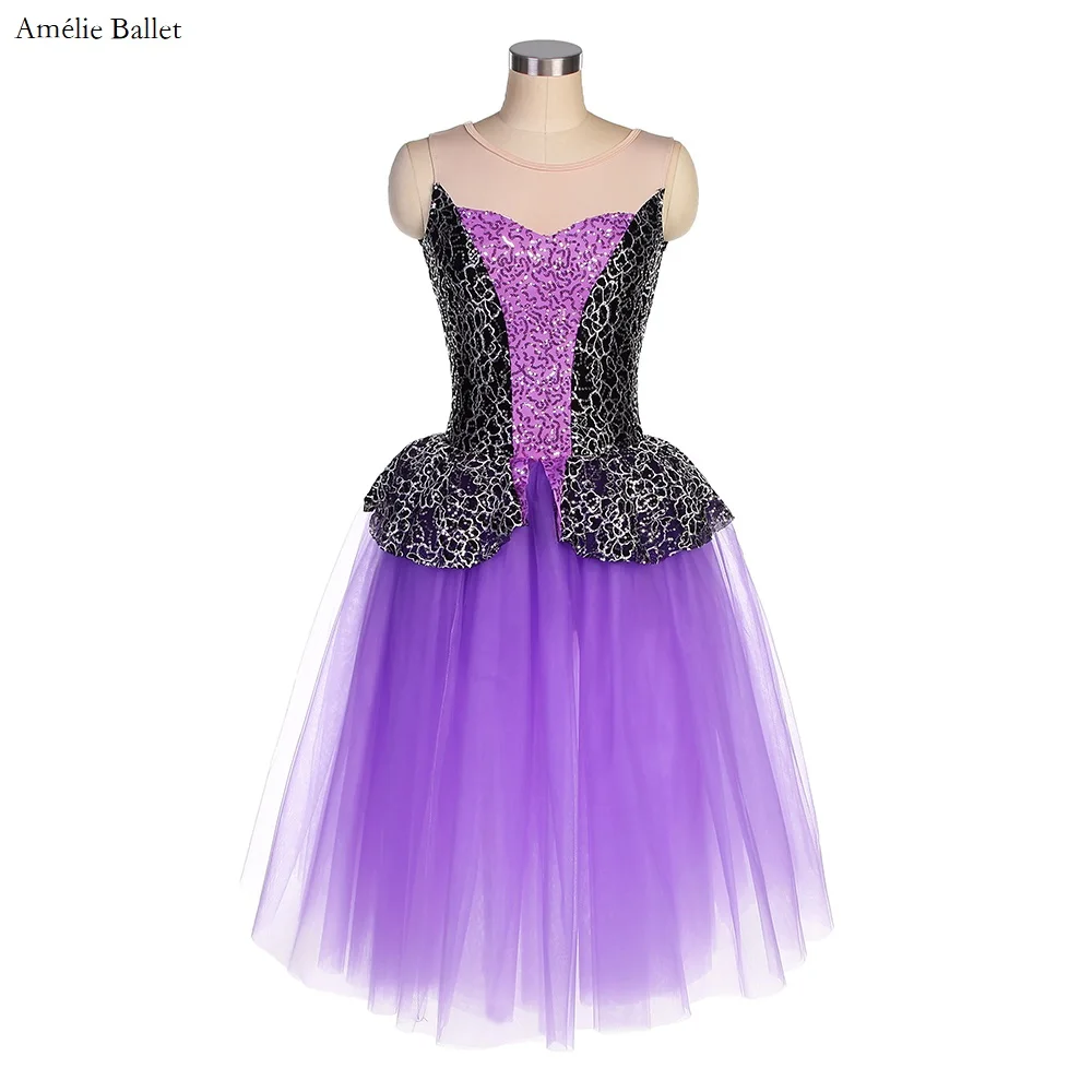 19500 Lilac Spandex With Black Sequin Lace Leotard Romantic Long Ballet Tutu For Girls & Women Stage Performance Dance Wear
19500 Lilac Spandex With Black Sequin Lace Leotard Romantic Long Ballet Tutu For Girls & Women Stage Performance Dance Wear